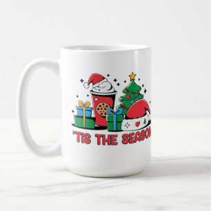 Weihnachts-Coffee-Cup-Design mit festlichen Elemen Kaffeetasse