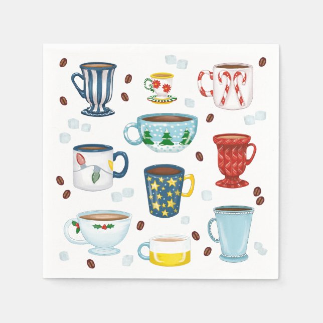 Weihnachts-Coffee Shop Hostess-Geschenk Serviette (Vorderseite)