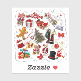 Weihnachts-Collage Feiertag-Geschenk Aufkleber