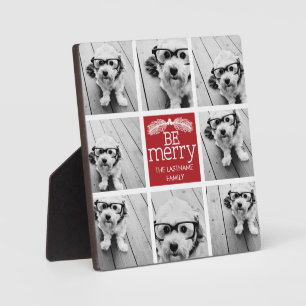 Weihnachts-Collage-Fotos mit Rot Weiß Fotoplatte
