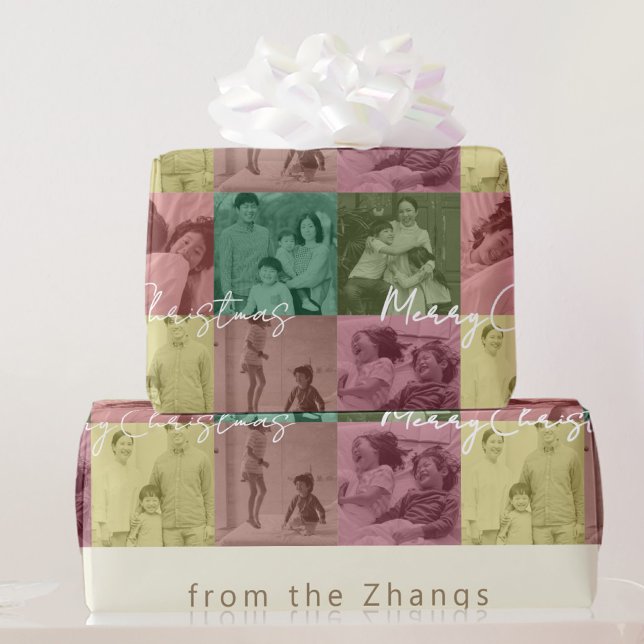 Weihnachts-Collage für Familien Geschenkpapier (Von Creator hochgeladen)