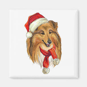 Weihnachts Collie Hund Magnet