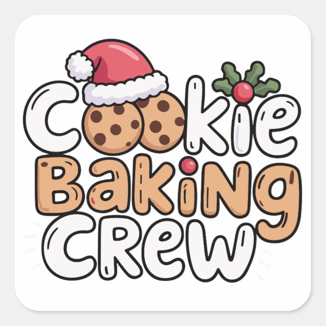 Weihnachts-Cookie Backen Crew Weihnachten Urlaub Quadratischer Aufkleber (Vorderseite)