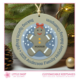 Weihnachts-Cookie-Backwettbewerb Gewinner Keramik Ornament