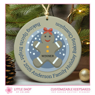 Weihnachts-Cookie-Backwettbewerb Gewinner Keramik Ornament
