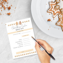 Weihnachts-Cookie Bake Off Party Scorecard Card