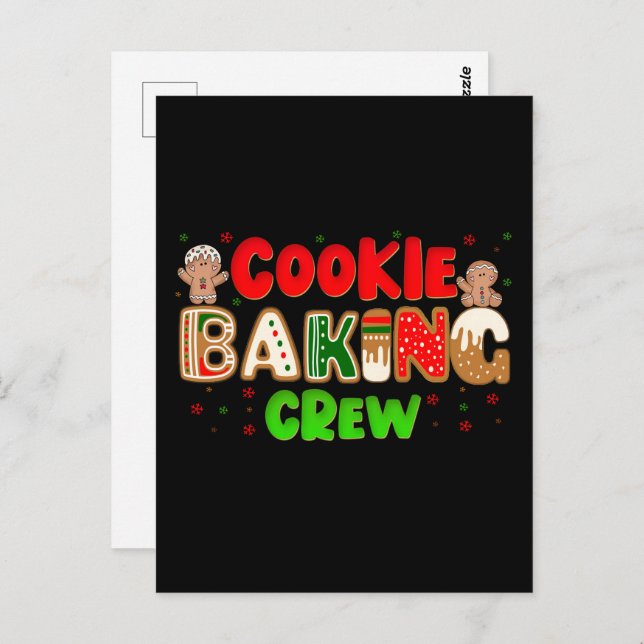 Weihnachts-Cookie Baking Crew Group Matching Xmas Postkarte (Vorne/Hinten)