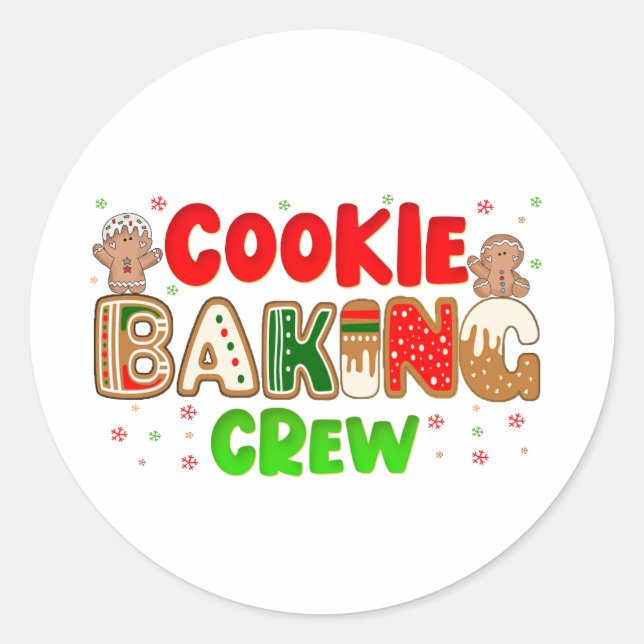 Weihnachts-Cookie Baking Crew Group Matching Xmas Runder Aufkleber (Vorderseite)