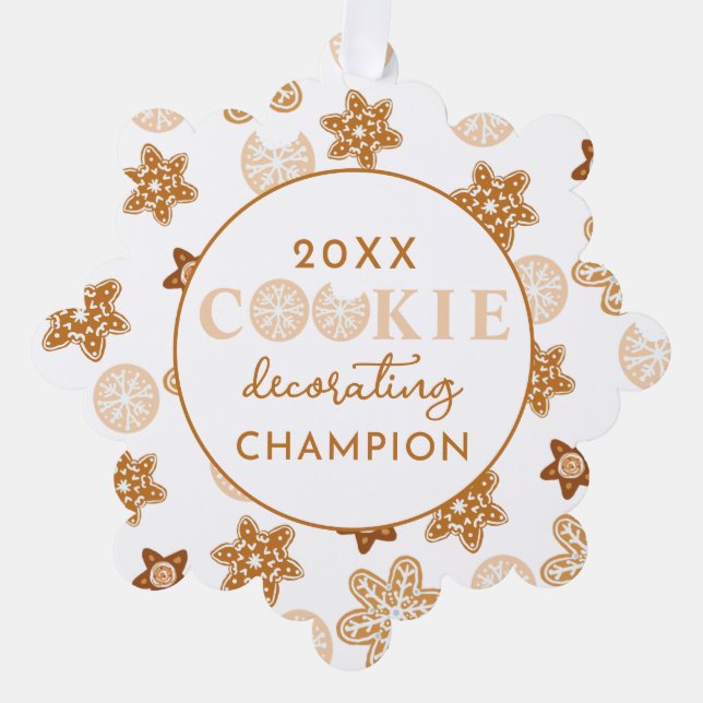 Weihnachts-Cookie-Dekorationspreis Ornament Karte (Vorderseite)