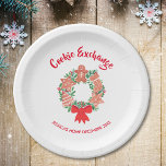 Weihnachts-Cookie-Exchange-Party Pappteller<br><div class="desc">Diese niedlichen und charmanten Teller sind perfekt für Ihr Cookie Exchange Party. Sie sind mit einer Aquarell-Farbe bedruckt,  die mit Weihnachtskeksen geschmückt ist. Einfach anpassbar. Genießen Sie den Urlaubsspass! Original Wasserfarbe © Michele Davies.</div>