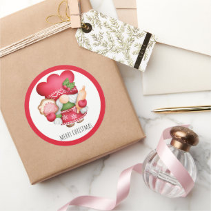 Weihnachts-Cookie Runder Aufkleber