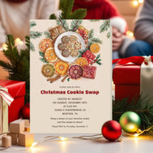 Weihnachts-Cookie Swap Einladungskarte Urlaubssatz