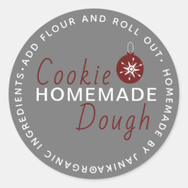 Weihnachts-Cookie Teig hausgemachte Script-Ornamen Runder Aufkleber
