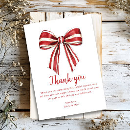 Weihnachts Coquette Bow Baby Dusche Danke Karte