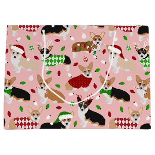 Weihnachts Corgi Hunde Große Geschenktasche Große Geschenktüte