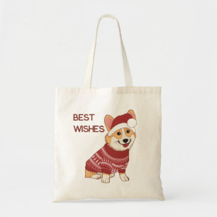 Weihnachts-Corgi in rotem Pullover Ferien-Tragetas Tragetasche