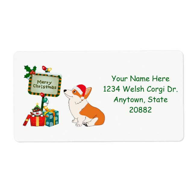 Weihnachts-Corgi mit Zeichen (Vorne)