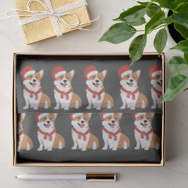 Weihnachts-Corgi-Reiches-Holzkohle-Elegantes-Spiel Seidenpapier