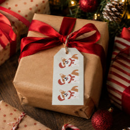 Weihnachts-Corgi-Santa-Hut-Weiche-Eukalyptus-Nebel Geschenkanhänger