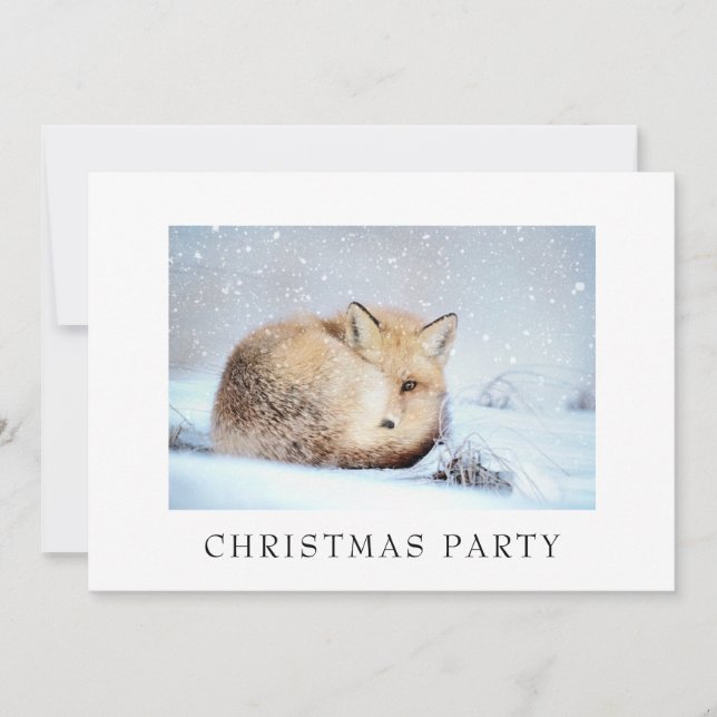 *~* Weihnachts Corporate Personal Snowy Fox Ap18 Einladung (Vorderseite)