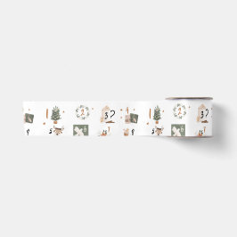 Weihnachts Countdown Advent Kalender Umhüllungspap Satinband
