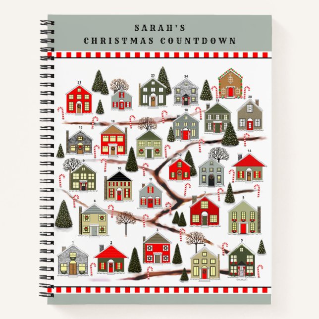Weihnachts Countdown Holiday Planner Notebook Notizbuch (Vorderseite)