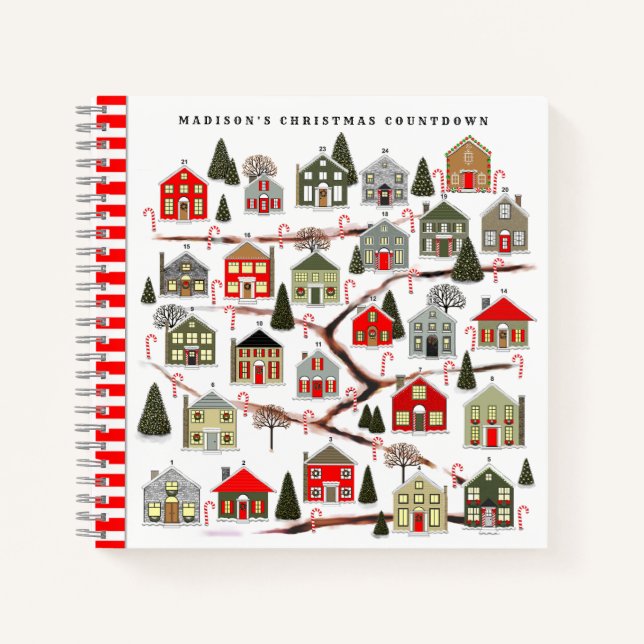 Weihnachts Countdown Holiday Planner Notebook Notizbuch (Vorderseite)