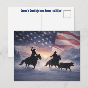 Weihnachts-Country-Western-Cowboy-Saison-Grüße Postkarte