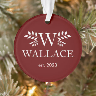 Weihnachts-Coupé-Monogramm-Foto Ornament