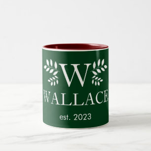 Weihnachts-Coupé-Monogramm-Foto Zweifarbige Tasse