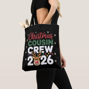 Weihnachts-Cousin-Crew 2026 Rentiere Schneeflocken Tasche