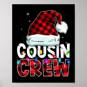 Weihnachts Cousin Crew Buffalo Rot kariert Pajamas Poster