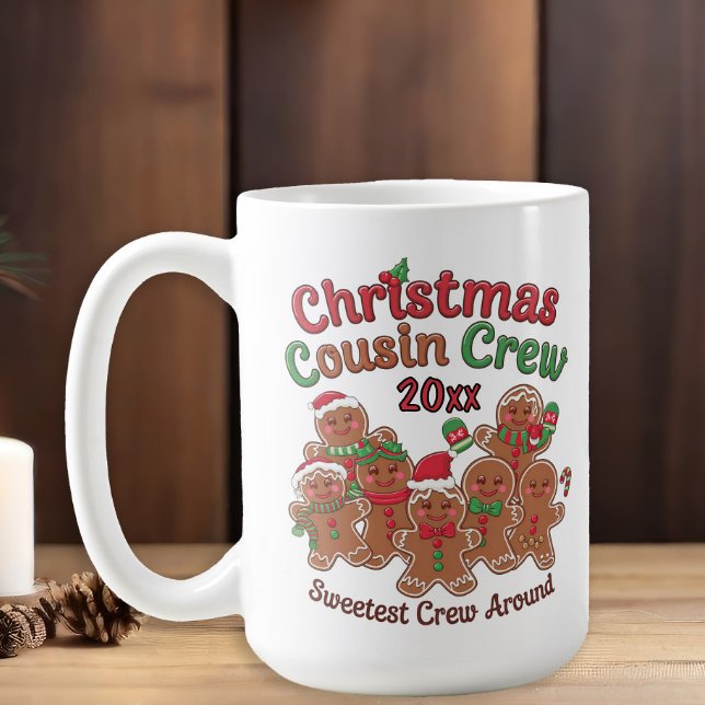 Weihnachts-Cousin Crew Lebkuchen Jahr Kaffeetasse (Gingerbread men Crhistmas cousin crew custom mug)
