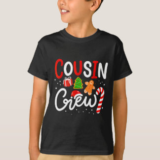 Weihnachts-Cousin-Crew Lustiger Santa-Hut Licht Ki T-Shirt