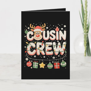 Weihnachts-Cousin-Crew-Rentier passende Familie Karte