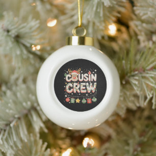 Weihnachts-Cousin-Crew-Rentier passende Familie Keramik Kugel-Ornament