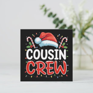 Weihnachts-Cousin-Crew Santa Hut  Feiertagskarte