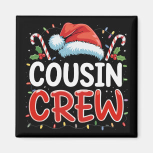 Weihnachts-Cousin-Crew-Santa-Mütze Magnet