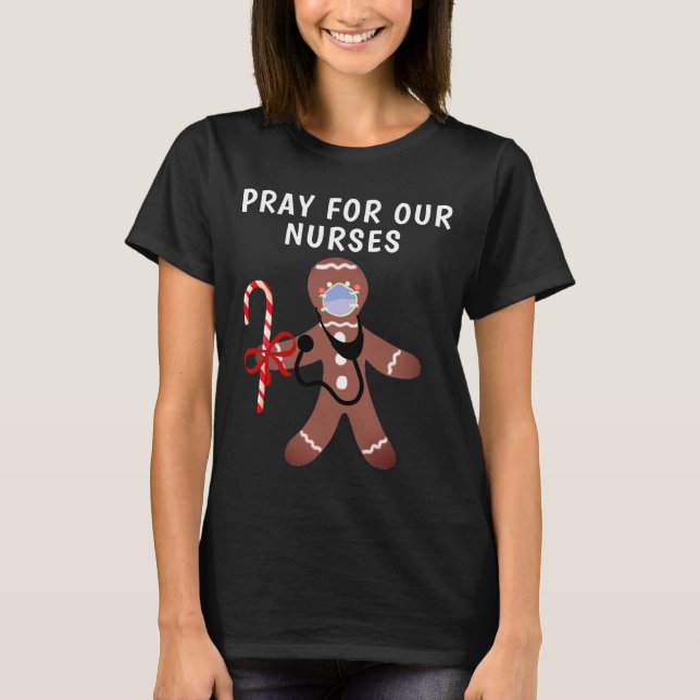 Weihnachts Covid Gesicht Maske Gingerbread Mann T-Shirt (Vorderseite)