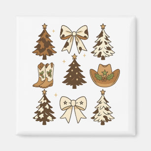Weihnachts-Cowboy-Stiefel Western Santa Xmas Magnet