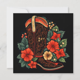 Weihnachts-Cowboystiefel-Feiertags-Grußkarte Feiertagskarte