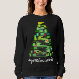 Weihnachts-Crayon-Preschool-Lehrer Tree Beste lust Sweatshirt