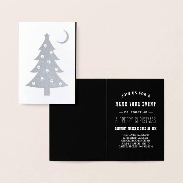 Weihnachts-Creepy-Tree-Urlaubskarte Folienkarte (Anzeige)