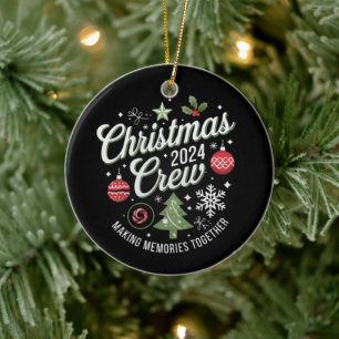Weihnachts-Crew 2024Familie Matching Weihnachts-Pa Keramik Ornament