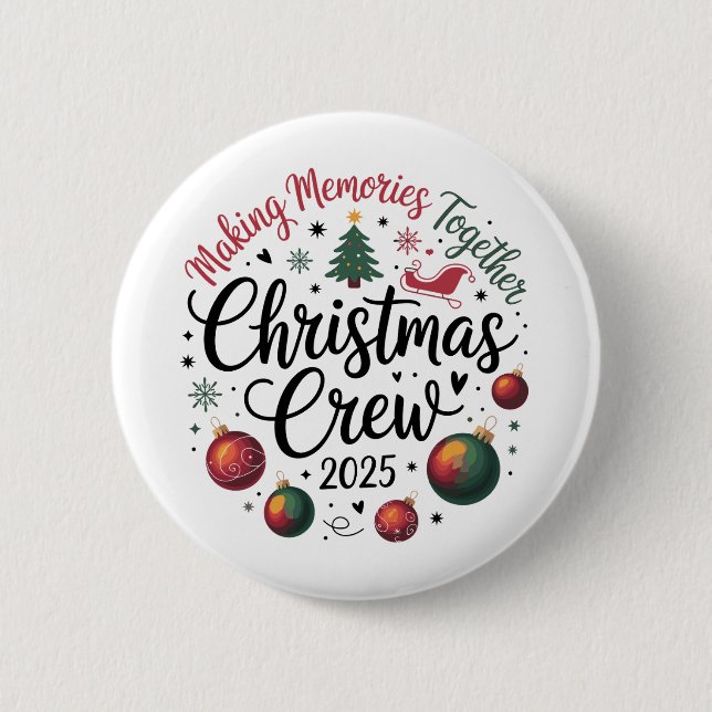 Weihnachts-Crew 2025 Matching Family Group Weihnac Button (Vorderseite)