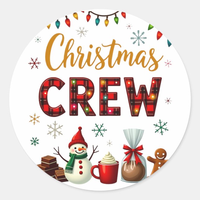 Weihnachts-Crew (3) Runder Aufkleber (Vorderseite)