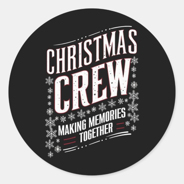 Weihnachts-Crew-Familie Matching Xmas Squad Runder Aufkleber (Vorderseite)