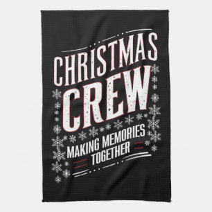 Weihnachts-Crew Familie passende Xmas-Mannschaft  Geschirrtuch
