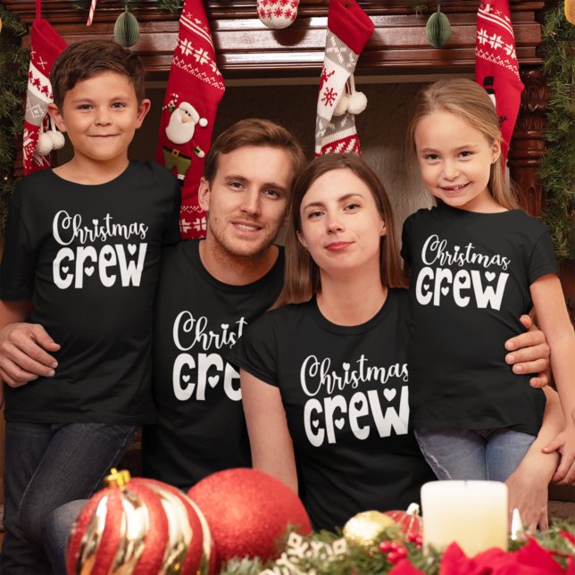 Weihnachts-Crew Herzmotiv Typografie T-Shirt (Von Creator hochgeladen)