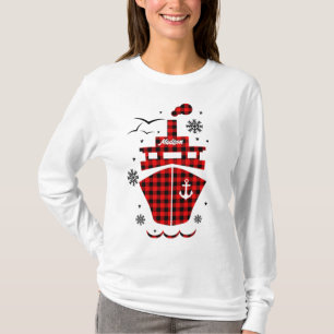 Weihnachts-Crew Karierte Schiff Schiff Urlaub Indi T-Shirt